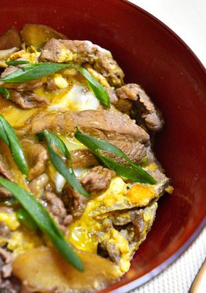 牛肉とごぼうの卵とじ(柳川風)-レシピのメイン写真