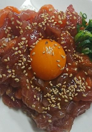 コストコのプルコギのタレでマグロユッケ-レシピのメイン写真