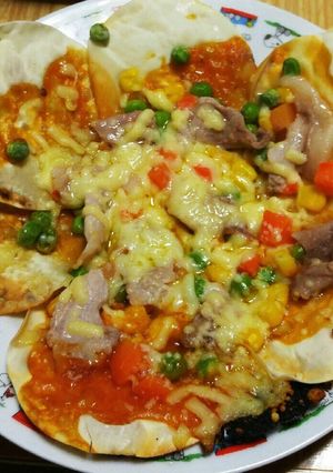 餃子の皮ピザおつまみにダイエットの時も-レシピのメイン写真
