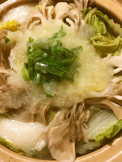 鍋焼き力うどん●おろし餡かけの鶏野菜鍋で-レシピのメイン写真