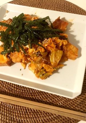 糖質制限 厚揚げとキムチの卵炒め-レシピのメイン写真