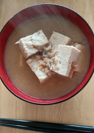 豆腐とすりおろしゴボウの味噌汁-レシピのメイン写真