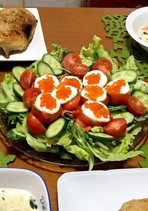 ゆで卵のサーモン巻きパーティーサラダ-レシピのメイン写真