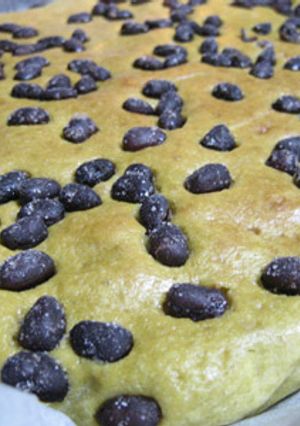 ヘルシーお豆腐のモチモチ緑茶甘納豆ケーキ-レシピのメイン写真