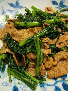 豚肉と春菊のカレー風味炒め-レシピのメイン写真
