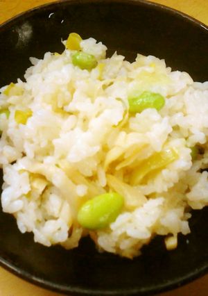 穂先メンマやわらぎと枝豆の炊き込みご飯-レシピのメイン写真