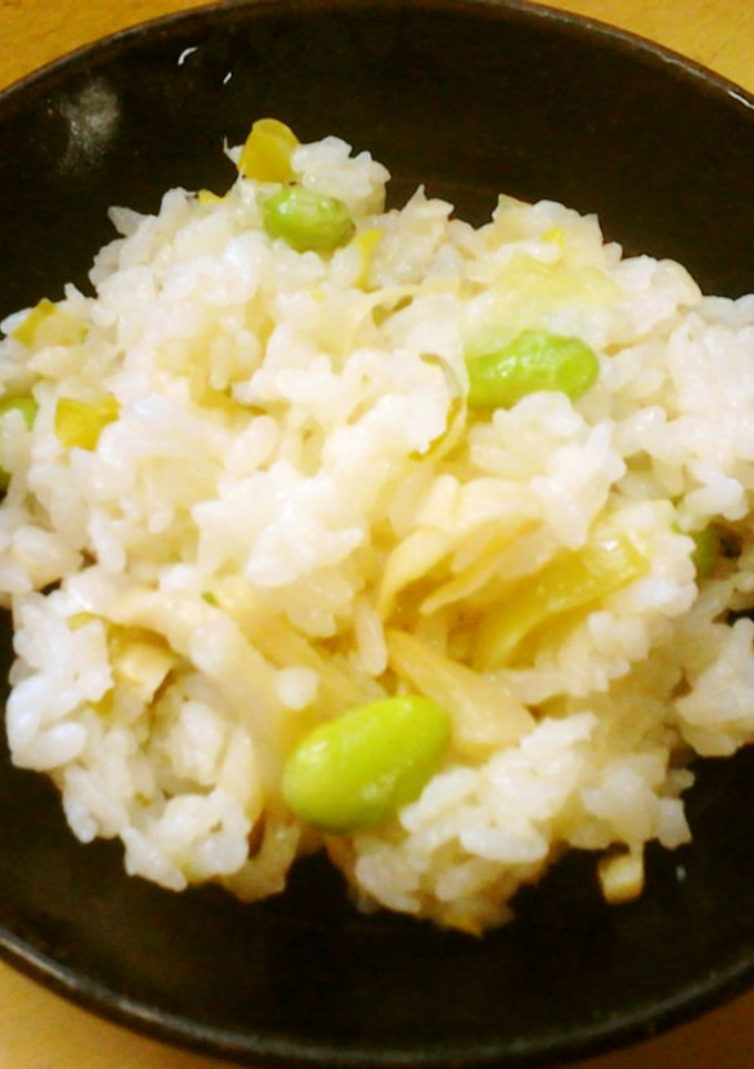 穂先メンマやわらぎと枝豆の炊き込みご飯-レシピのメイン写真