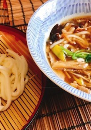 きのこたっぷり付け汁うどん-レシピのメイン写真