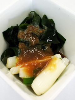 いわきの長ねぎとわかめの酢味噌和え-レシピのメイン写真