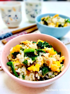 菜の花と甘辛そぼろの彩り混ぜご飯-レシピのメイン写真