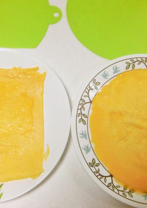 シリコンマットで♪楽に薄焼き卵を作る方法-レシピのメイン写真