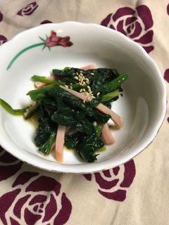 ほうれん草とハムのわさび醤油合え-レシピのメイン写真