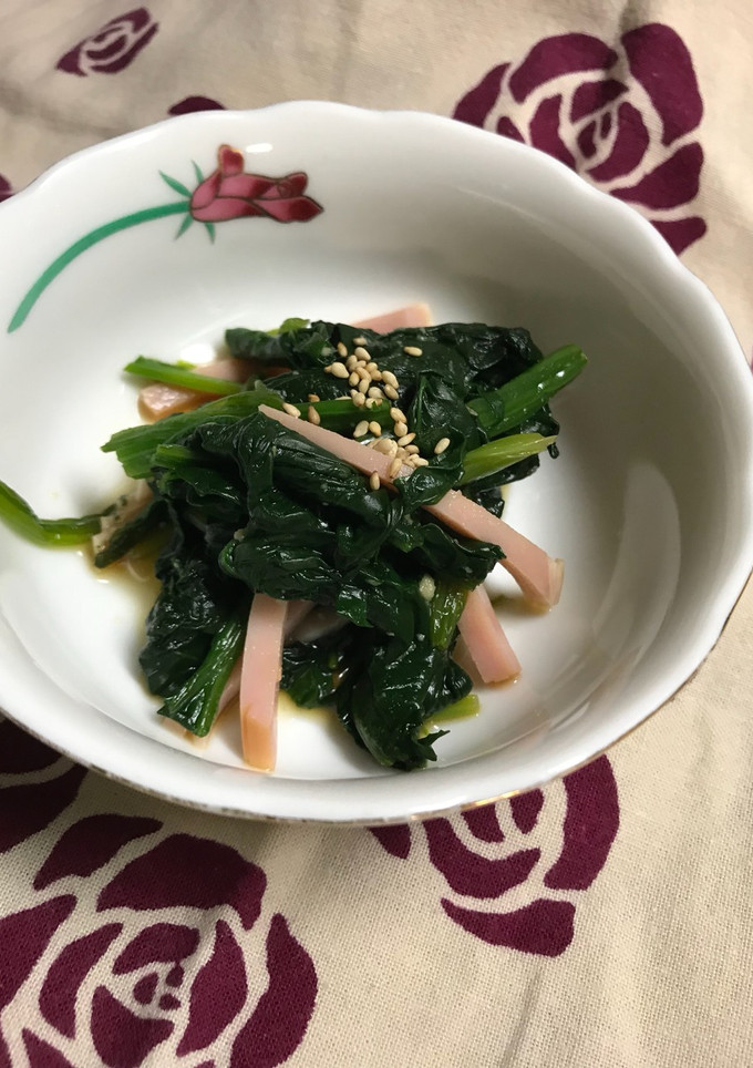 ほうれん草とハムのわさび醤油合え-レシピのメイン写真