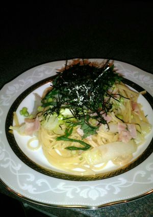 白菜スパゲティ調味料は永谷園お吸い物だけ-レシピのメイン写真