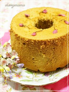 ふわっふわ★桜のシフォンケーキ-レシピのメイン写真