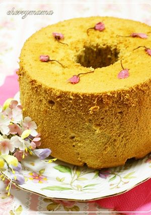 ふわっふわ★桜のシフォンケーキ-レシピのメイン写真