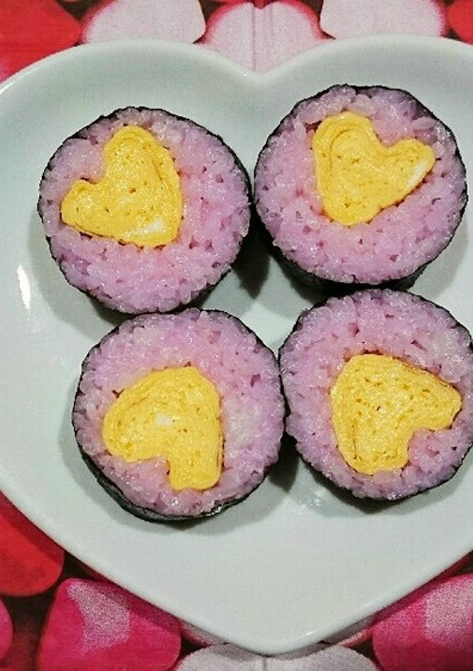 【巻き寿司】ハートの卵焼き♡-レシピのメイン写真