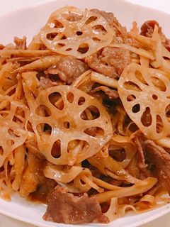 牛肉、ごぼう、蓮根の甘辛炒め!味濃いめ-レシピのメイン写真
