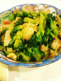 ゴマ油香る菜の花と豚肉の中華炒め-レシピのメイン写真