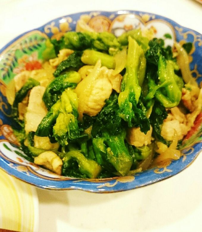 ゴマ油香る菜の花と豚肉の中華炒め-レシピのメイン写真