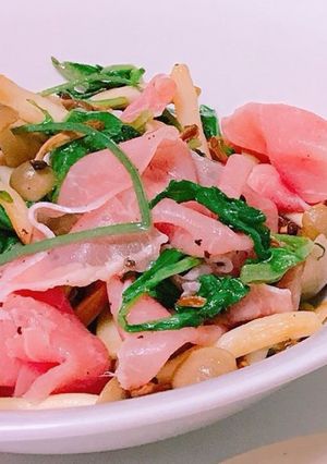 生ハムとキノコのオリーブオイル和え-レシピのメイン写真