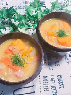 シンプルで簡単な♡かぼちゃスープ-レシピのメイン写真