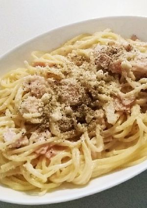 ハムと玉ねぎの簡単シンプルクリームパスタ-レシピのメイン写真