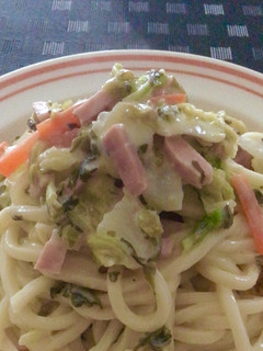 白菜と高菜漬の豆乳うどん⭐withチーズ-レシピのメイン写真