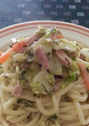 白菜と高菜漬の豆乳うどん⭐withチーズ-レシピのメイン写真