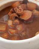 大豆ミートのもつ肉風豆味噌鍋　ヴィーガン