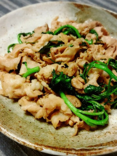 豚肉とクレソンの炒め物-レシピのメイン写真