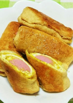 カレーマヨ味！油揚げの魚肉巻き-レシピのメイン写真