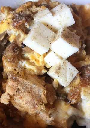 チーズが決め手！納豆と鯖の立田揚オムレツ-レシピのメイン写真