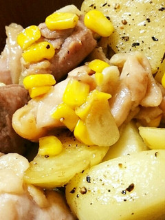 ☆鶏もも肉ジャガイモのコンソメガーリック-レシピのメイン写真
