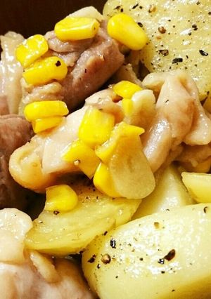 ☆鶏もも肉ジャガイモのコンソメガーリック-レシピのメイン写真