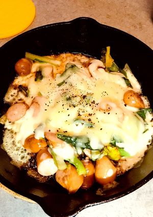 ウインナーとほうれん草炒めのチーズかけ-レシピのメイン写真