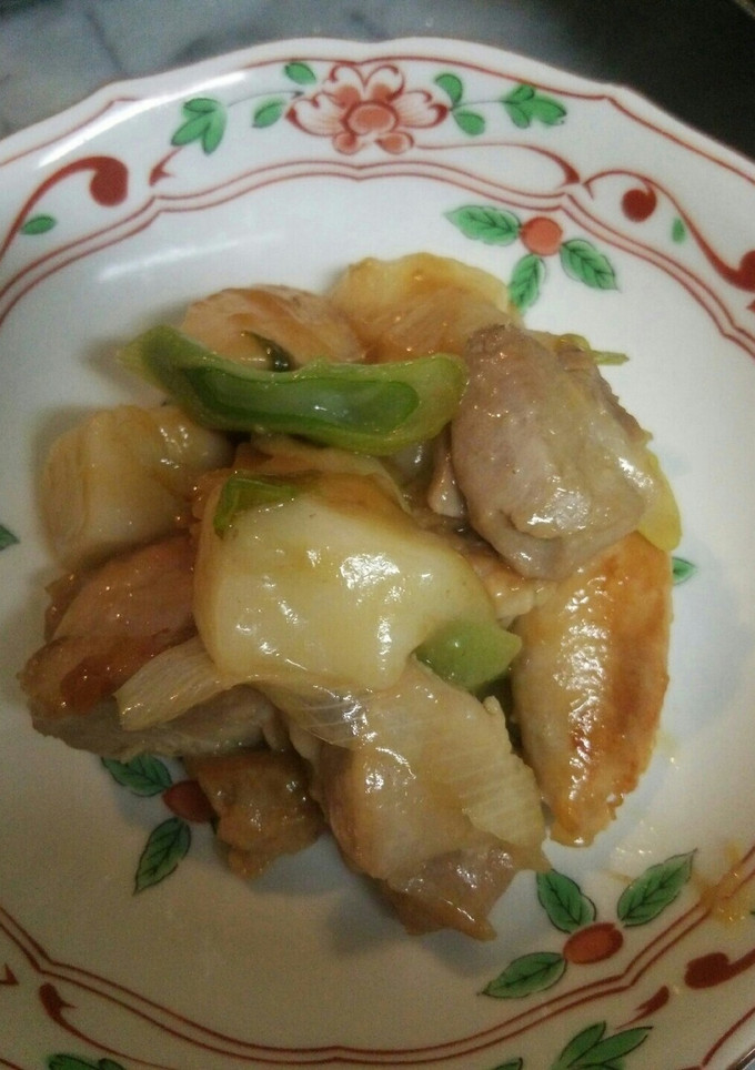 鶏もも&長ネギ&切り餅の炒め物-レシピのメイン写真