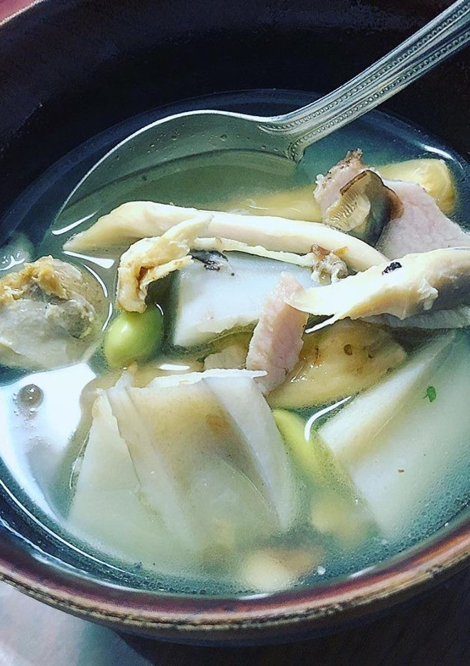 蓮根と鶏肉のキノコスープ-レシピのメイン写真