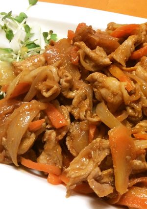 野菜添えポークジンジャーケチャップ-レシピのメイン写真