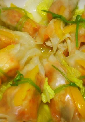 電子レンジで三分おもてなしの茹で豚キムチ-レシピのメイン写真
