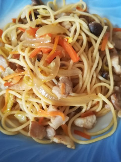 ブタカルビで和風パスタ-レシピのメイン写真