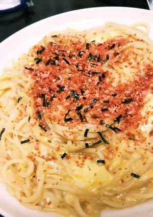 ふりかけが何でも合う！簡単卵パスタ-レシピのメイン写真