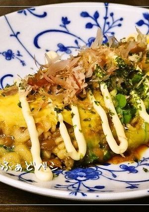 お一人様の✿豚チーズ納豆のお好み巻き-レシピのメイン写真