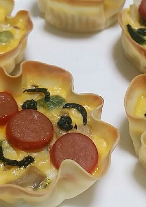 餃子の皮で♡可愛いアンパンマンのキッシュ-レシピのメイン写真