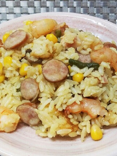 冷蔵庫の残り物で☆カレーピラフ-レシピのメイン写真