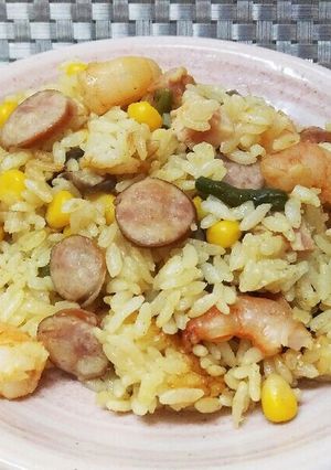 冷蔵庫の残り物で☆カレーピラフ-レシピのメイン写真