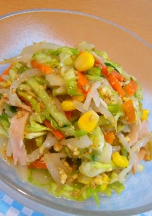 ８品目！野菜をモリモリ食べるごま酢ラダ♪-レシピのメイン写真