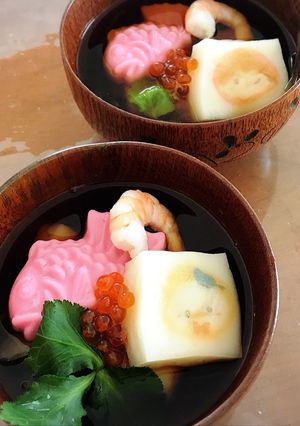 【お雑煮】ツムツムのお餅の絵を残す裏技-レシピのメイン写真