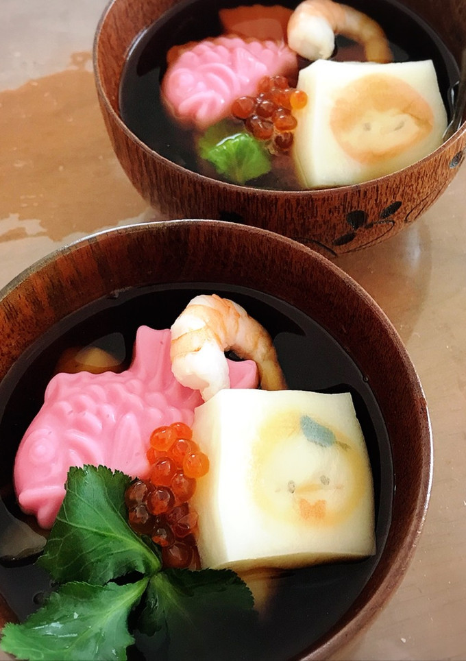 【お雑煮】ツムツムのお餅の絵を残す裏技-レシピのメイン写真