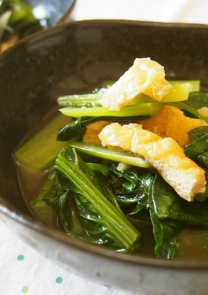 小松菜と油あげの煮物♪生姜を入れて♪-レシピのメイン写真